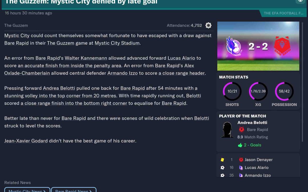 Mystics City vs Bare Rapid