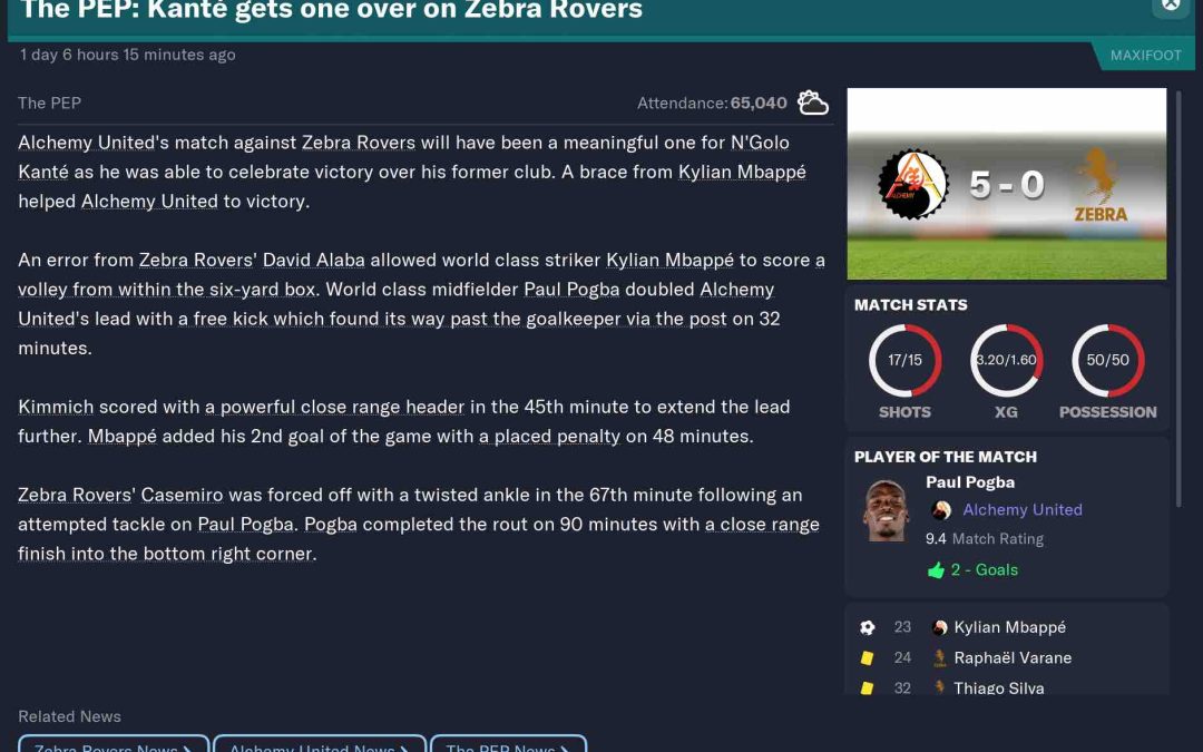 FC Alchemy United vs Zebra Rovers