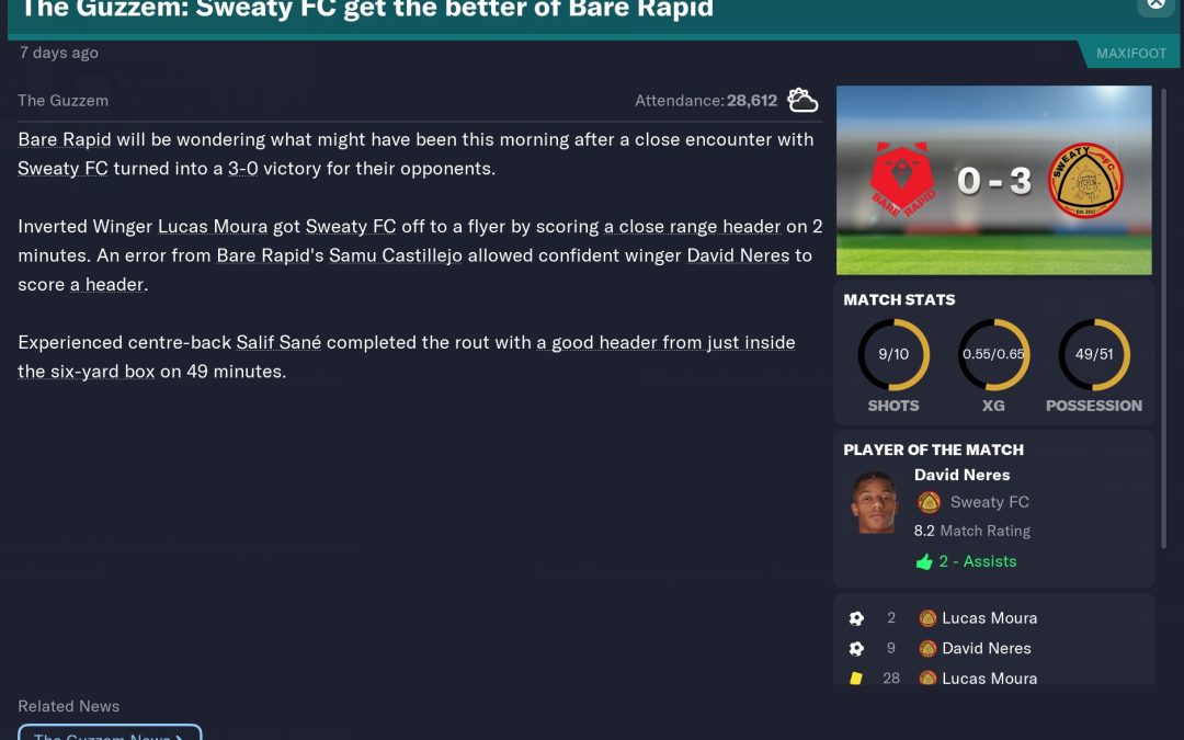 Bare Rapid vs Sweaty FC