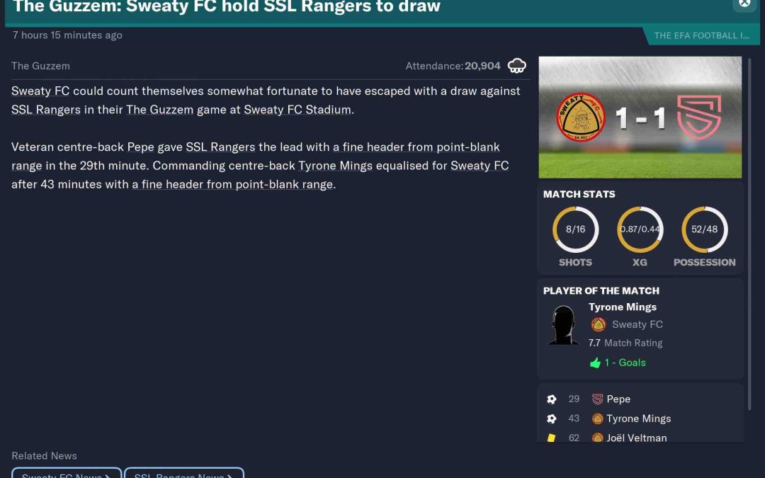 Sweaty FC vs SSL Rangers
