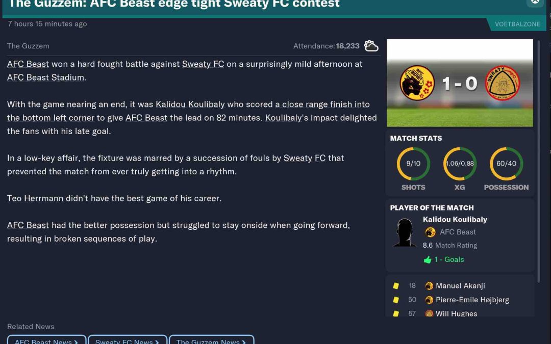 AFC Beast vs Sweaty FC