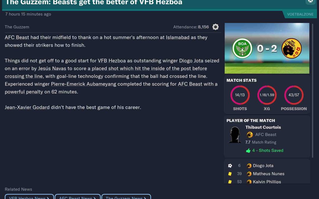 VFB Hezboa vs AFC Beast