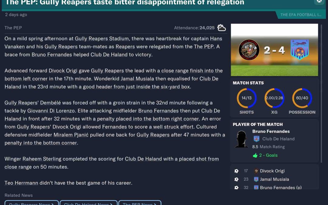 Gully Reapers vs Club De Haland
